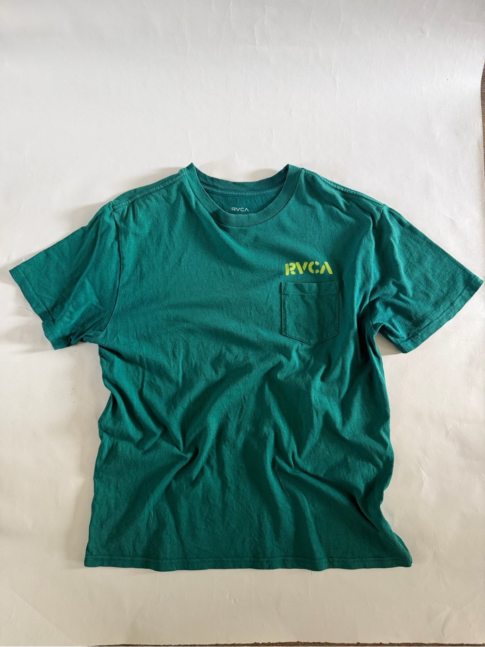 RVCA Men's Teal Pocket T-Shirt - Large